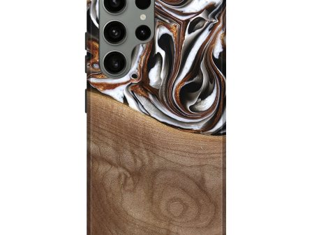 Galaxy S23 Ultra Wood Live Edge Phone Case - Alina (Black & White, 738824) Fashion