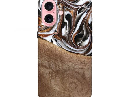 iPhone 16 Wood Live Edge Phone Case - Alina (Black & White, 738824) For Cheap