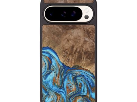 Pixel 9 Pro Wood Phone Case - Annick (Teal & Gold, 738943) Cheap