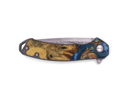 EDC Wood Pocket Knife - Wendy (Teal & Gold, 737062) Online Sale