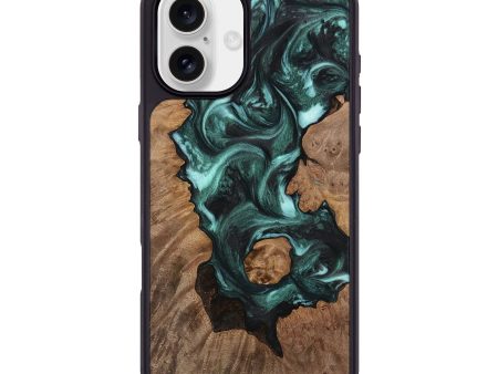 iPhone 16 Plus Wood Phone Case - Clea (Green, 738704) For Cheap