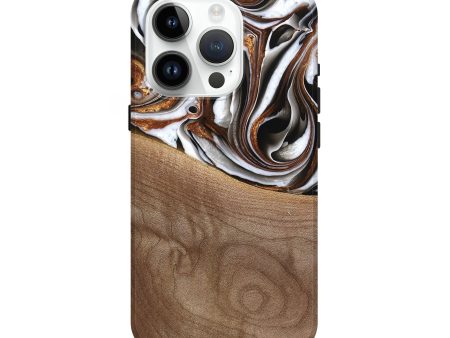 iPhone 15 Pro Wood Live Edge Phone Case - Alina (Black & White, 738824) Online Sale