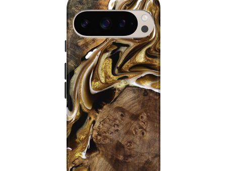 Pixel 9 Pro Wood Live Edge Phone Case - Mario (Black & White, 738819) Supply