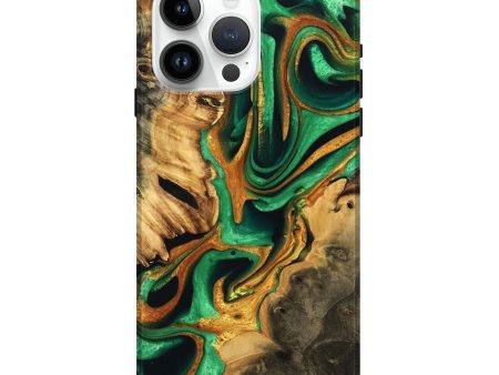 iPhone 15 Pro Max Wood Live Edge Phone Case - Blaire (Green, 737951) Cheap