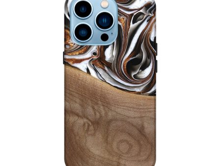 iPhone 14 Pro Wood Live Edge Phone Case - Alina (Black & White, 738824) Fashion