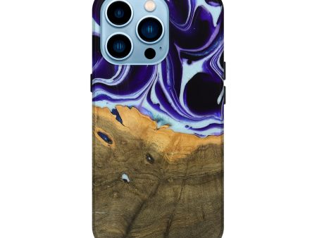 iPhone 14 Pro Wood Live Edge Phone Case - Gaal (Purple, 736509) Fashion