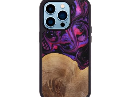 iPhone 14 Pro Wood Phone Case - Ynez (Purple, 737611) Online Sale