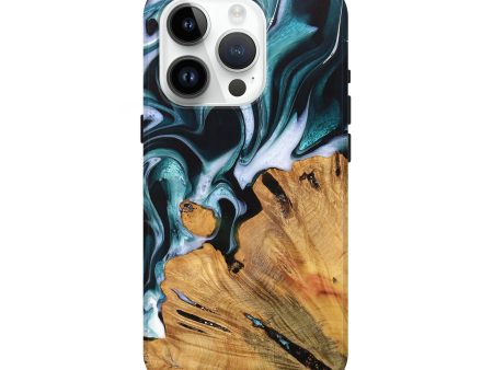 iPhone 15 Pro Wood Live Edge Phone Case - Renae (Blue, 737753) Sale