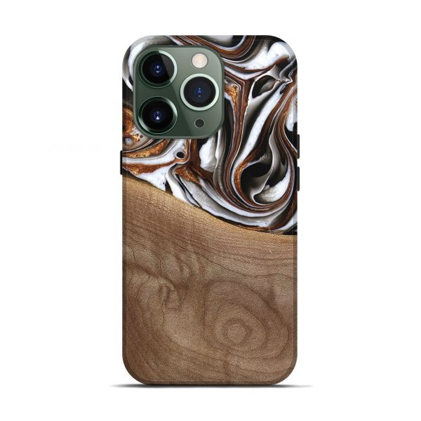 iPhone 13 Pro Wood Live Edge Phone Case - Alina (Black & White, 738824) Online Hot Sale