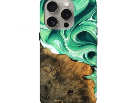 iPhone 16 Pro Wood Live Edge Phone Case - Alayne (Green, 737939) Supply