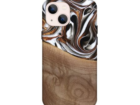 iPhone 13 mini Wood Live Edge Phone Case - Alina (Black & White, 738824) Online Hot Sale