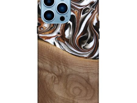 iPhone 14 Pro Max Wood Live Edge Phone Case - Alina (Black & White, 738824) Online