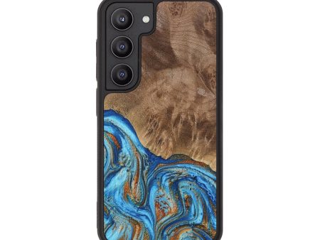 Galaxy S23 Wood Phone Case - Annick (Teal & Gold, 738943) Sale