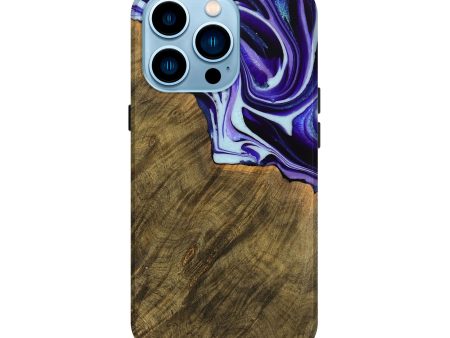 iPhone 14 Pro Wood Live Edge Phone Case - Chery (Purple, 736508) Hot on Sale