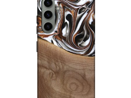 Galaxy S24 Plus Wood Live Edge Phone Case - Alina (Black & White, 738824) Online