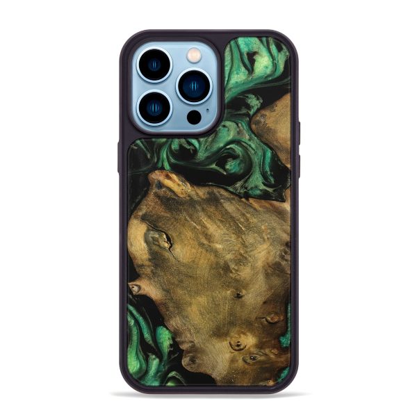 iPhone 14 Pro Max Wood Phone Case - Arden (Green, 739832) For Cheap