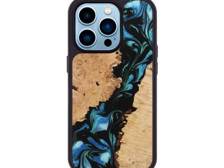 iPhone 14 Pro Wood Phone Case - Hayward (Blue, 736678) For Sale