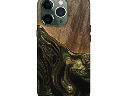 iPhone 13 Pro Wood Live Edge Phone Case - Charo (Green, 736532) For Discount